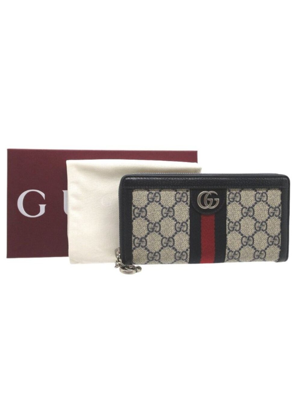 Gucci GG Supreme Zip Around Wallet Ophidia Beige - Picture 2 of 8